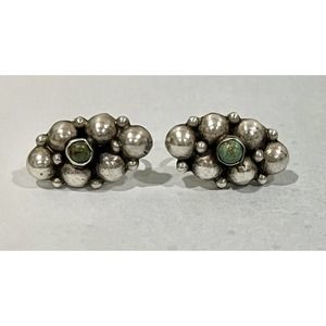 mexican silver turquoise earrings with screw back